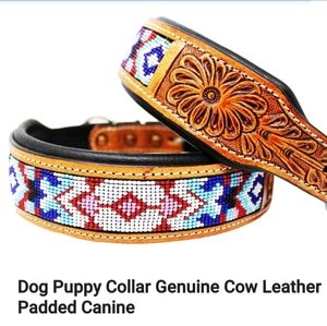 100% GENUINE  LEATHER HANDMADE DOG COLLAR
